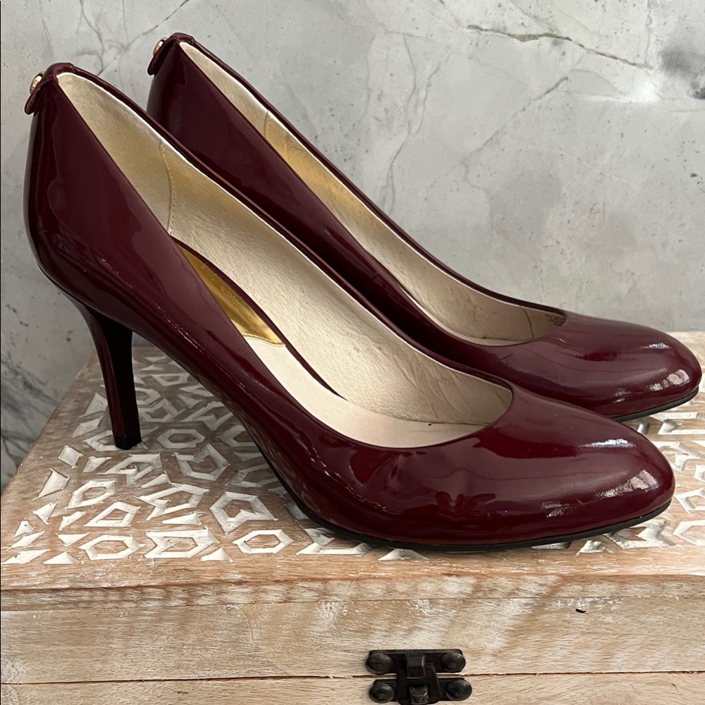 MICHAEL Michael Kors Burgundy Patent Heels